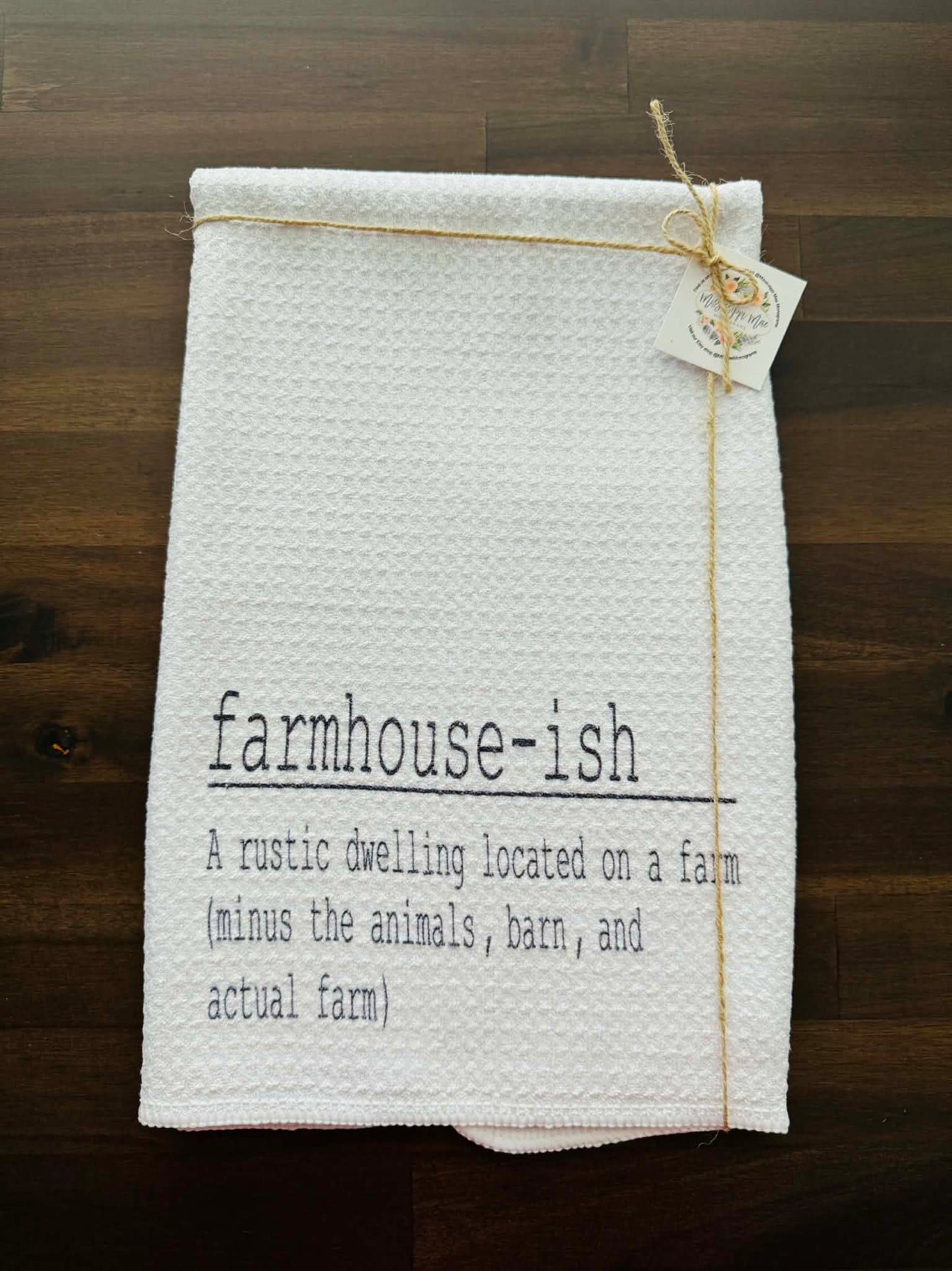 Farmhouse-ish Waffle Weave Towel