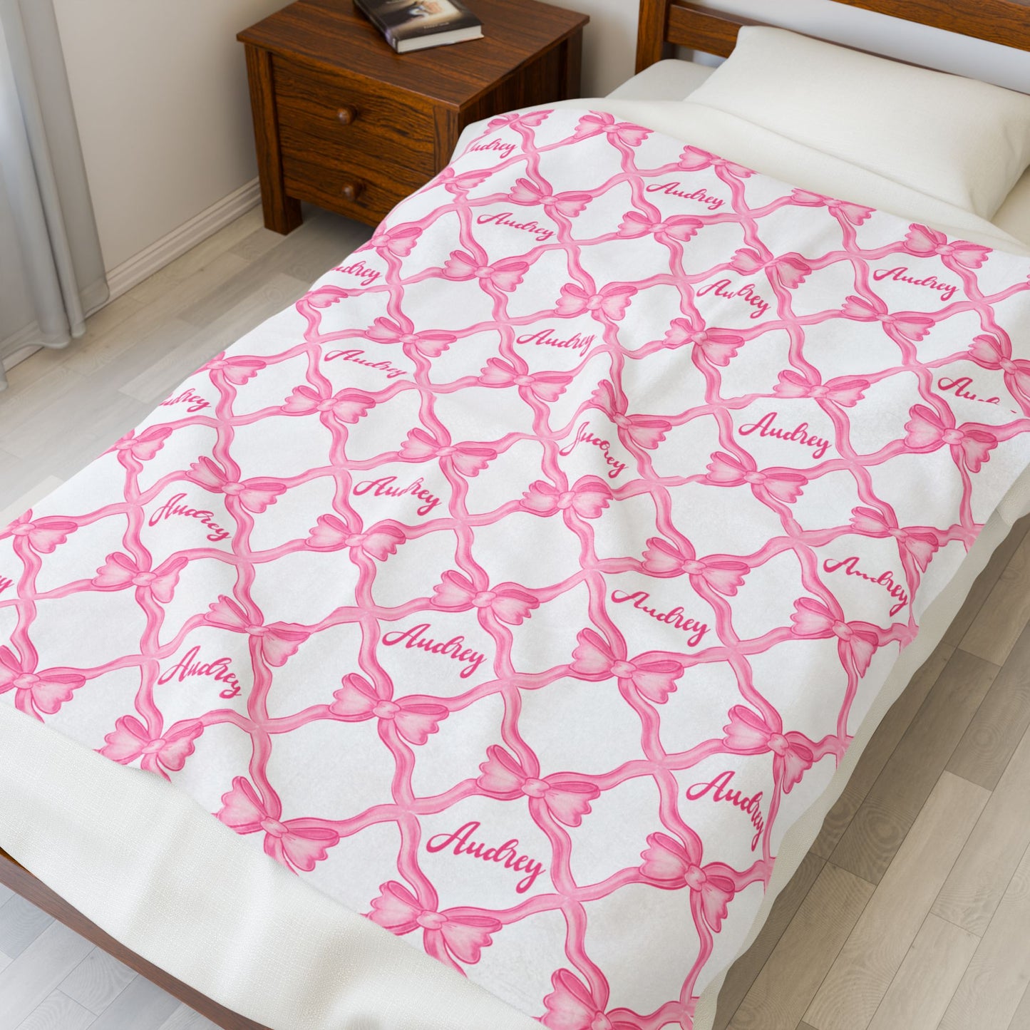 Personalized Name Bow Blanket