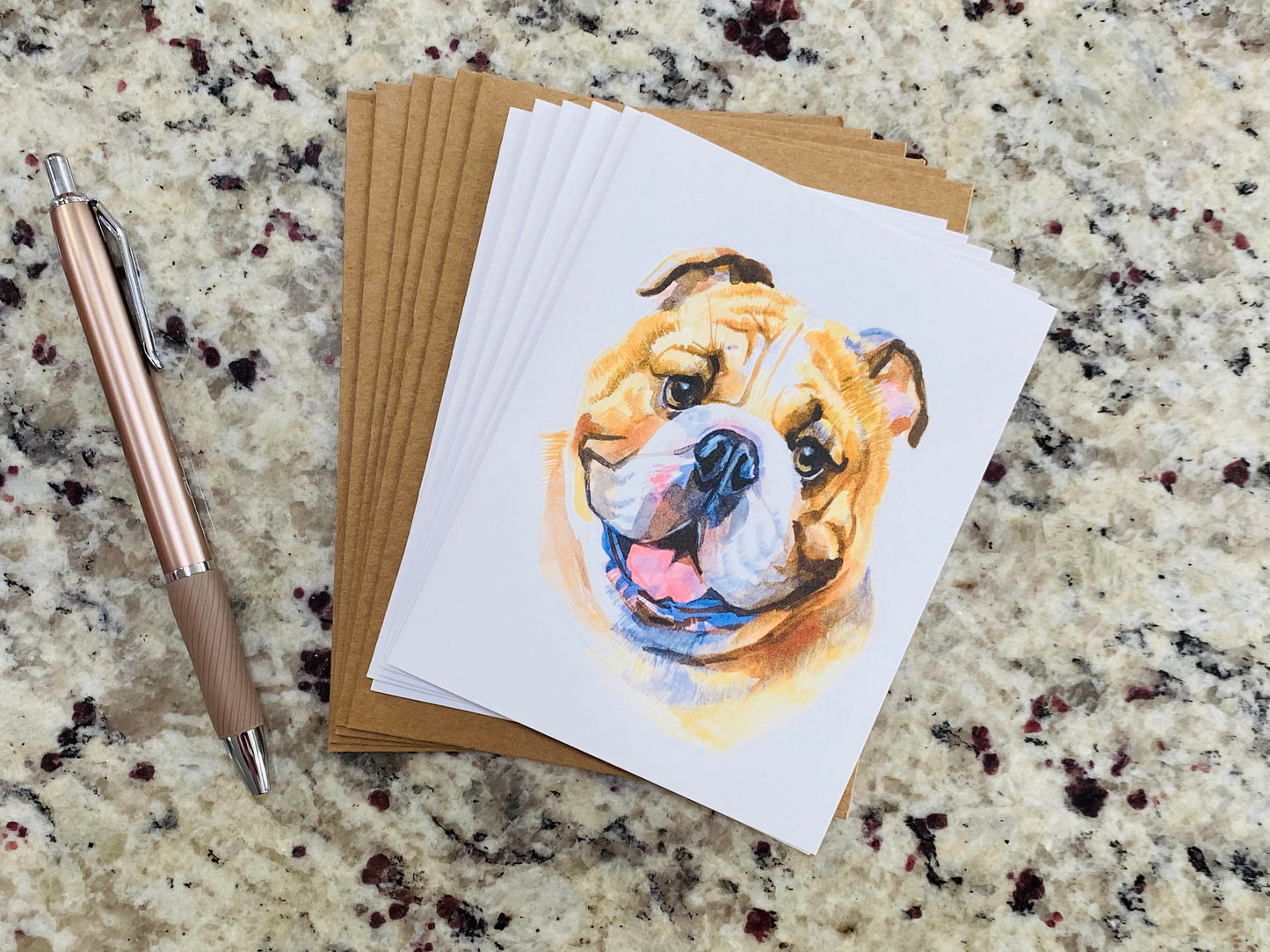 Bulldog Note Cards