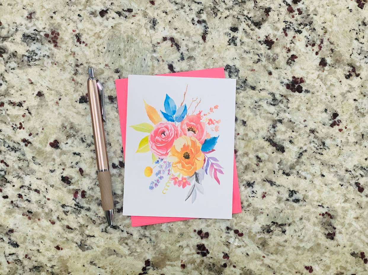 Vibrant Floral Stationery (Set of 12)