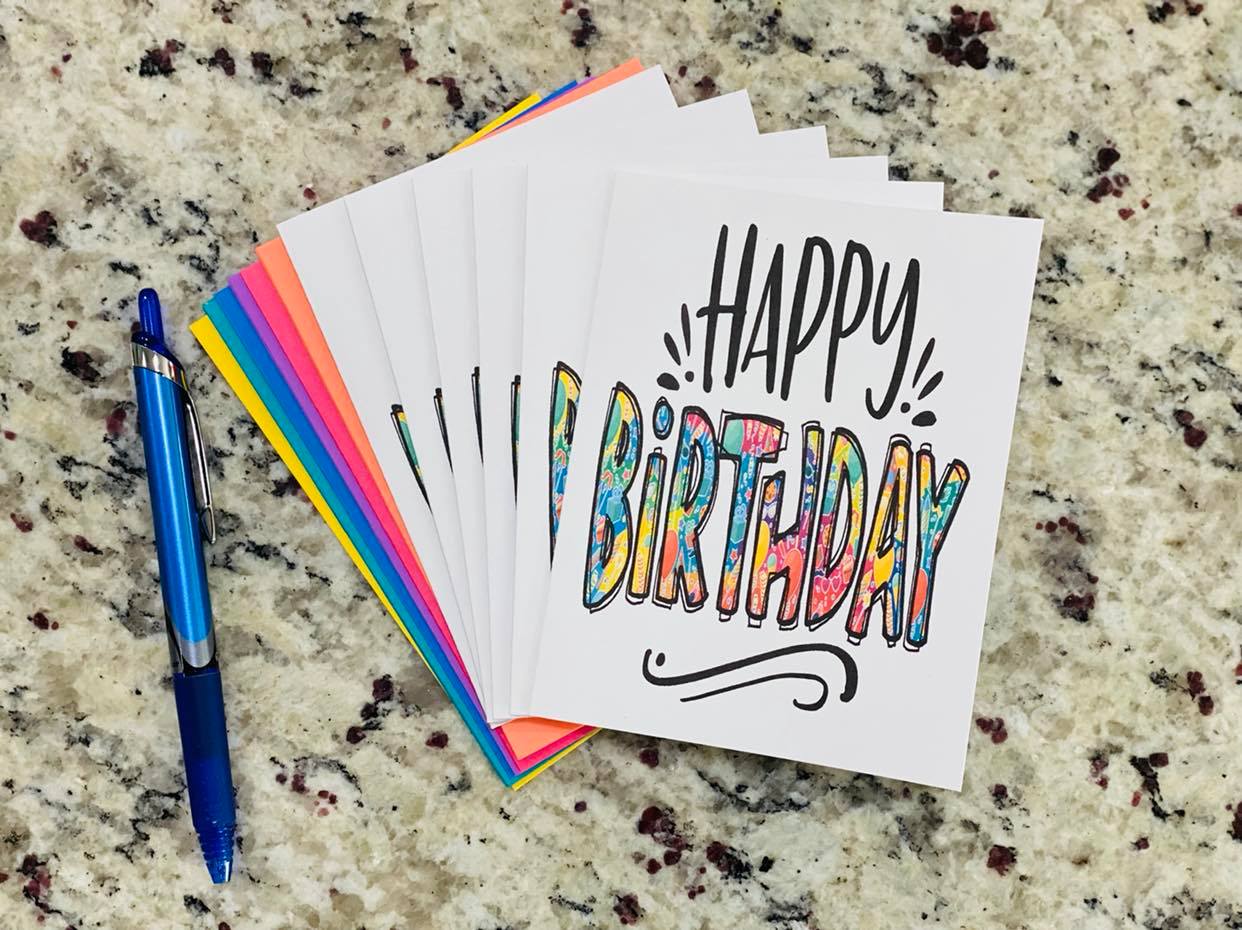 Happy Birthday Note Cards (Set of 12)