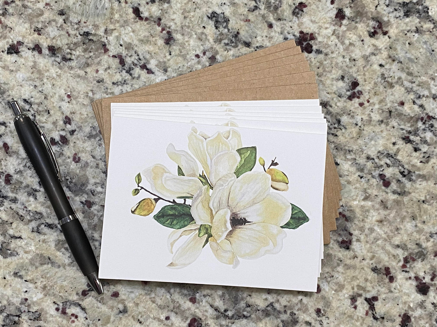 Magnolia Flower Note Cards (Set of 12)