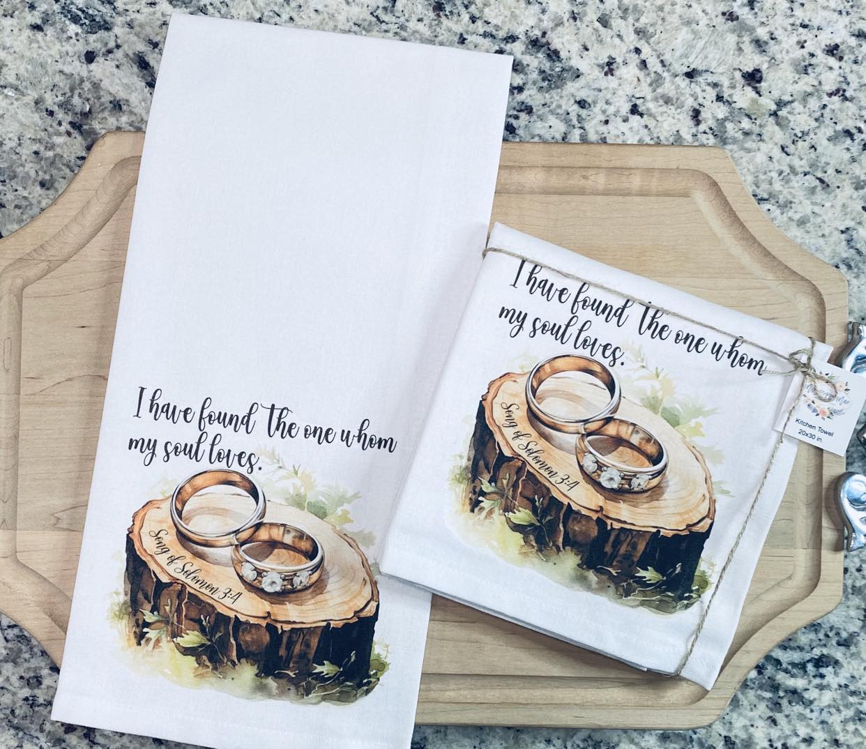 Wedding Rings Kitchen Towel