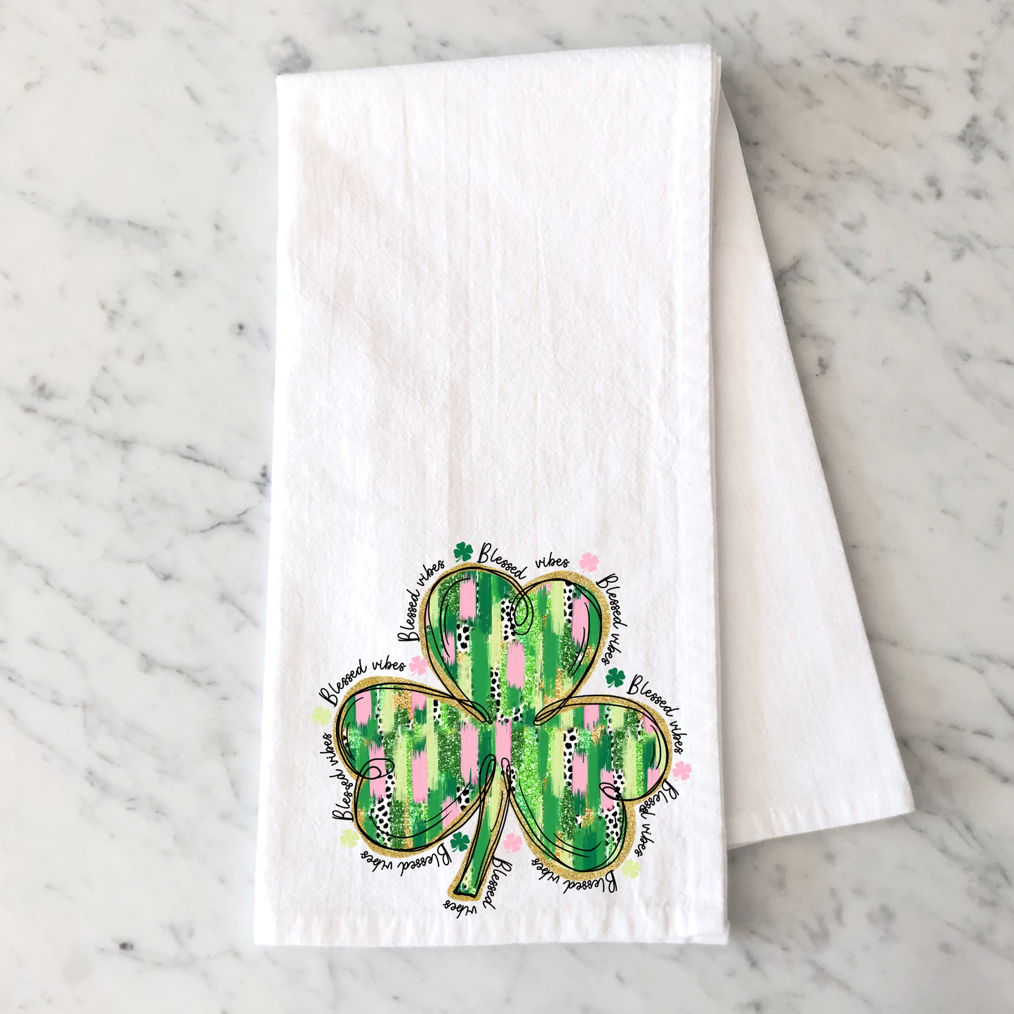 Blessed Vibes Shamrock Kitchen Towel