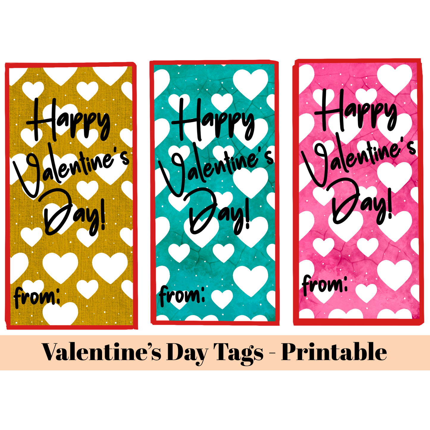 Printable Valentine Gift Tags Bundle – VH