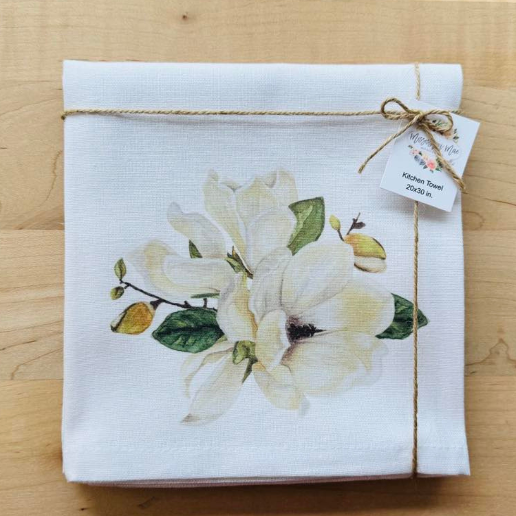 Magnolia Flower Kitchen Towel