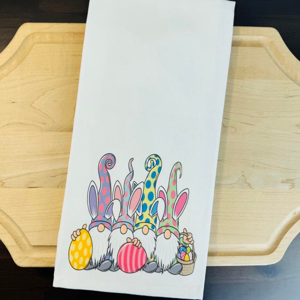 Easter Bunny Gnome Kitchen Towel
