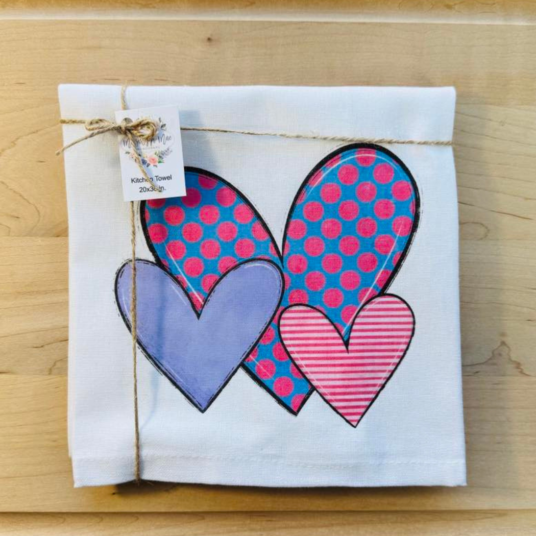 Valentine Hearts Kitchen Towel
