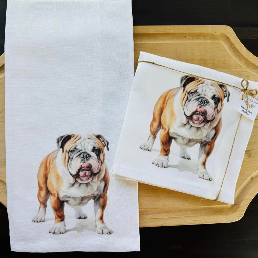 Standing Bulldog Kitchen Towel