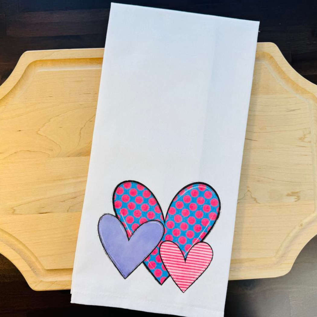 Valentine Hearts Kitchen Towel