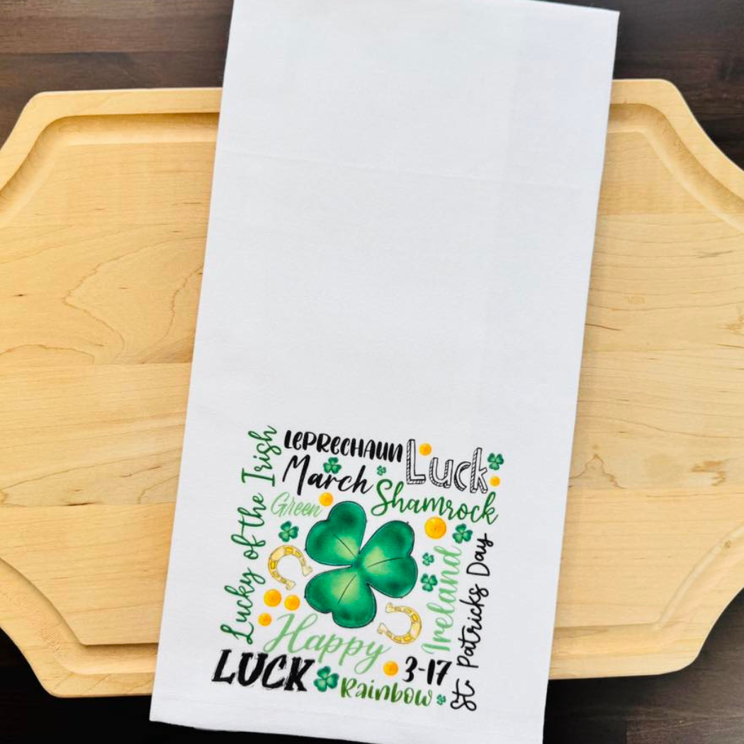 St. Patrick's Day Words Kitchen Towel