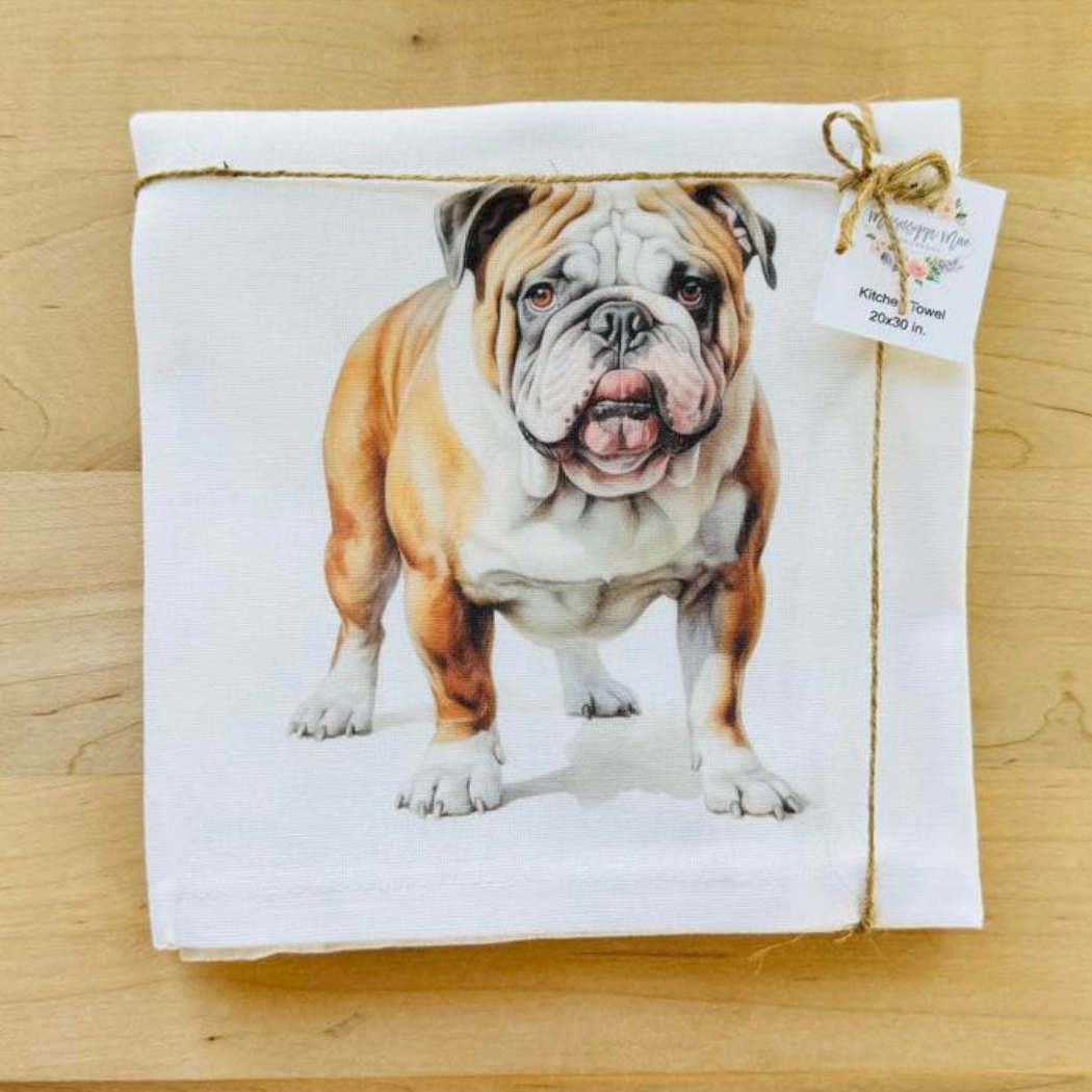 Standing Bulldog Kitchen Towel