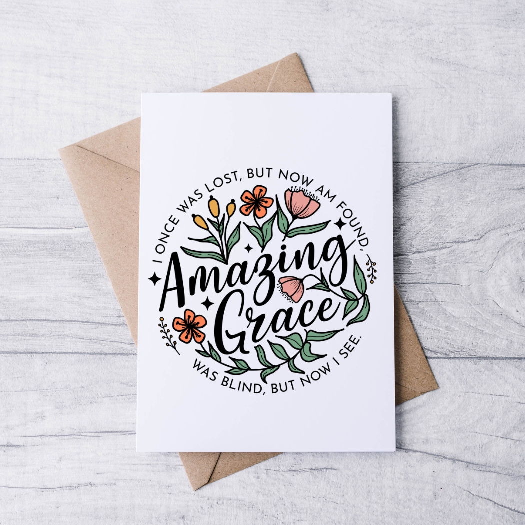 Amazing Grace Floral Note Cards