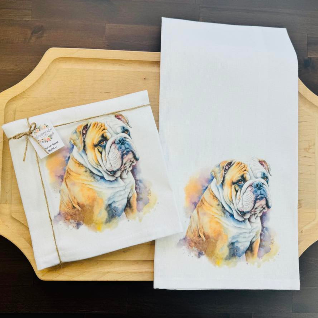English Bulldog Kitchen Towel