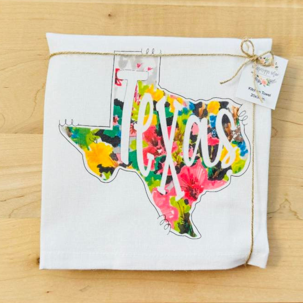 Floral State Kitchen Towel (Multiple States)