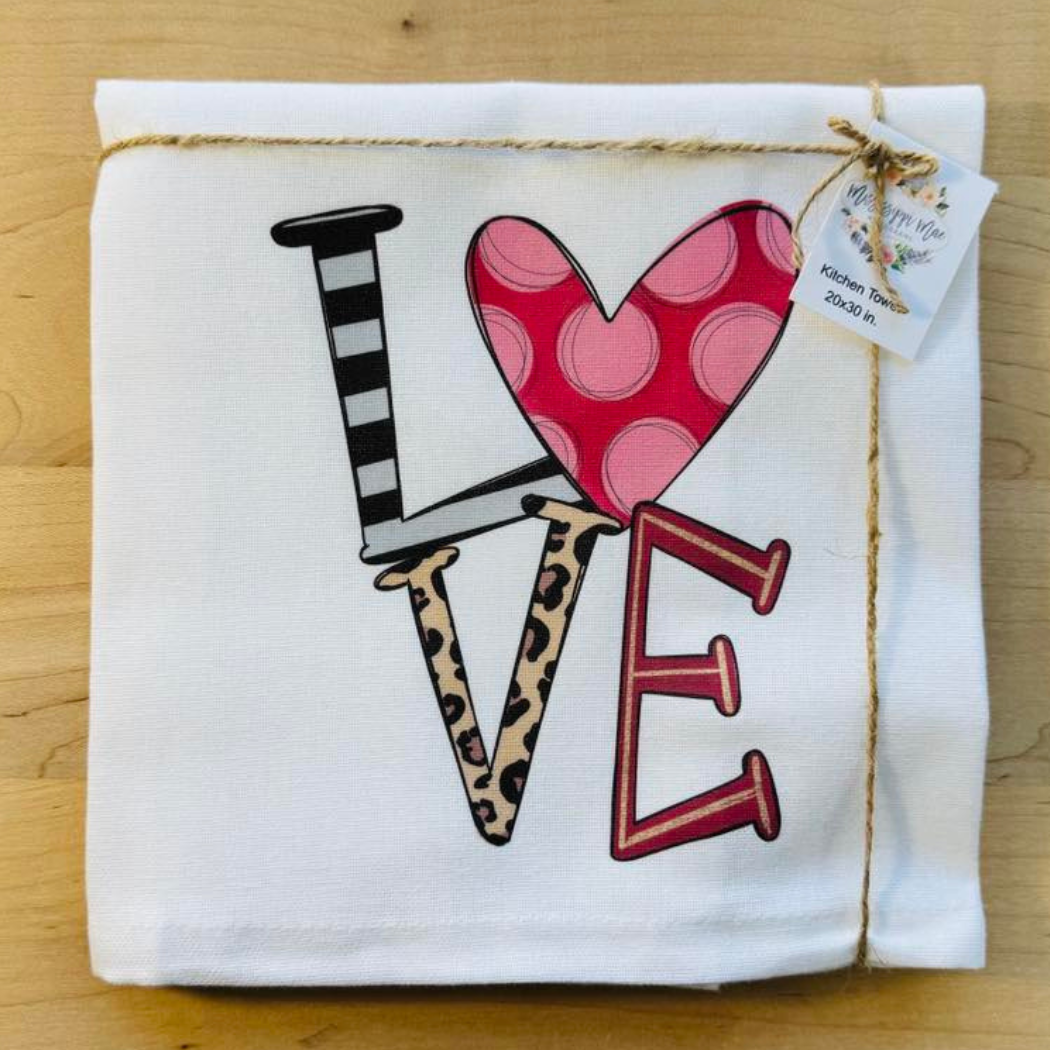 Love Stacked Kitchen Towel