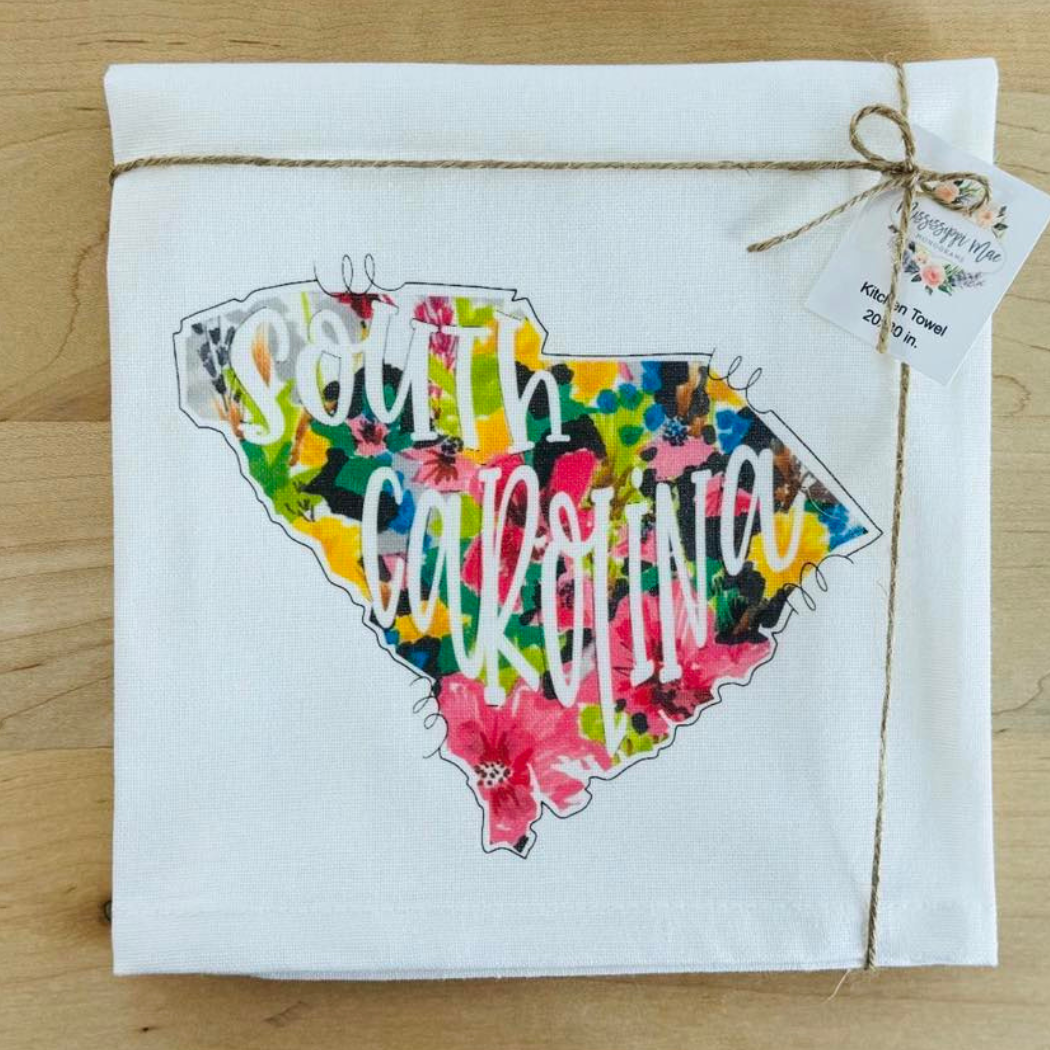 Floral State Kitchen Towel (Multiple States)