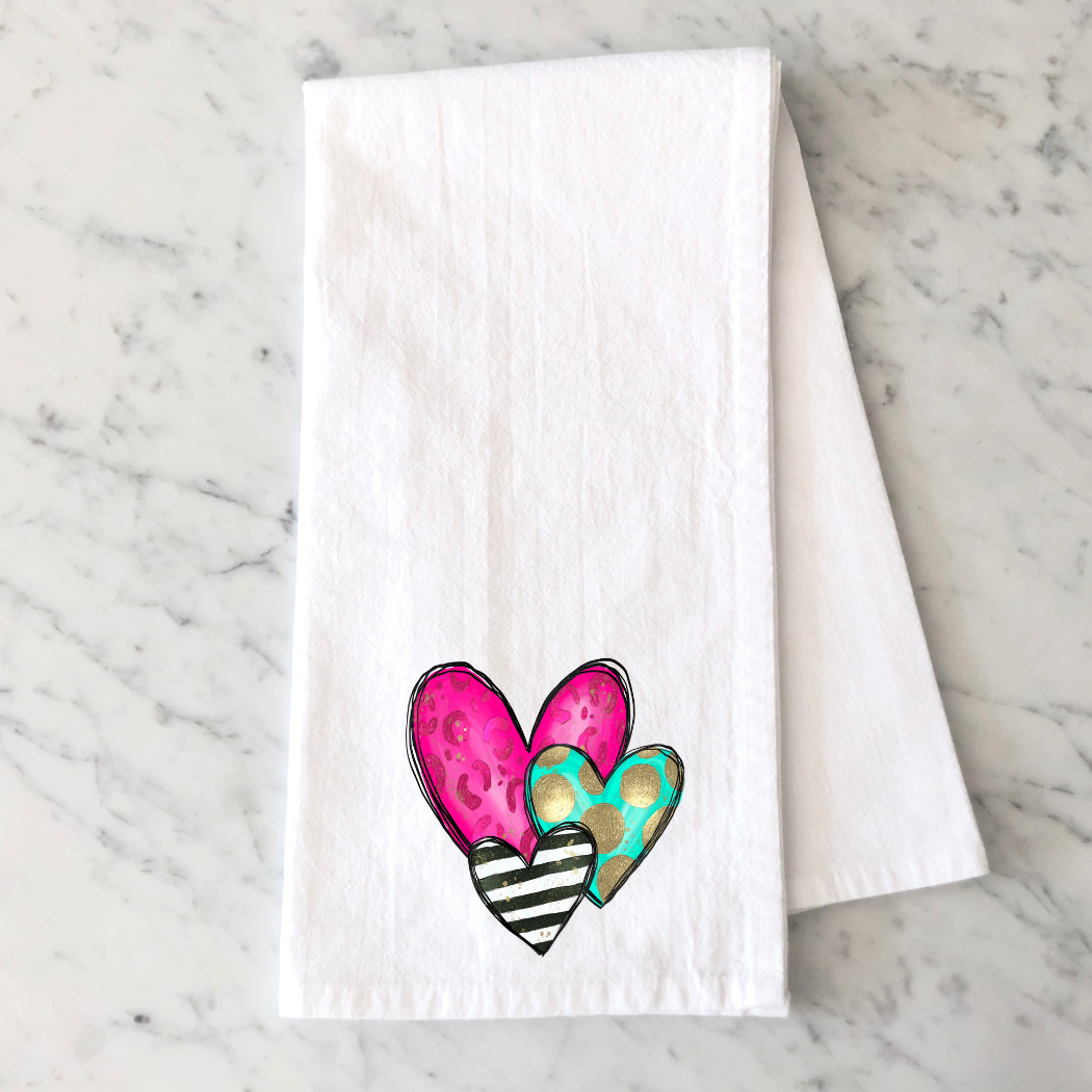 Valentine Heart Trio Kitchen Towel
