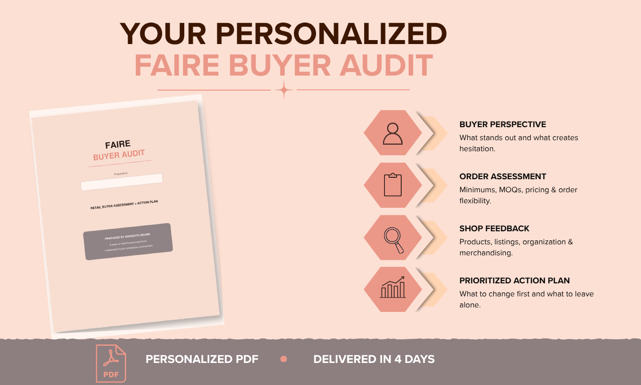 Faire Buyer Audit | A Retail Buyer’s Review of Your Faire Shop