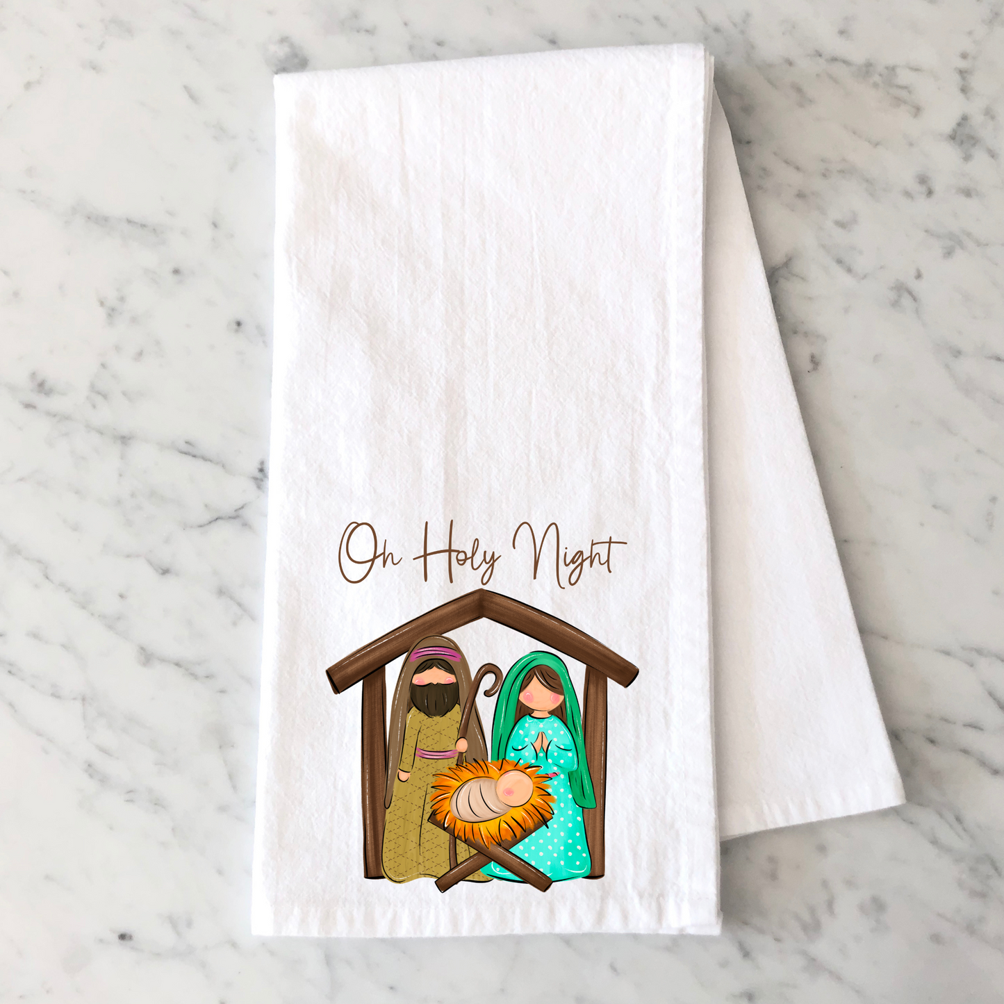 Holy Night Manger Kitchen Towel