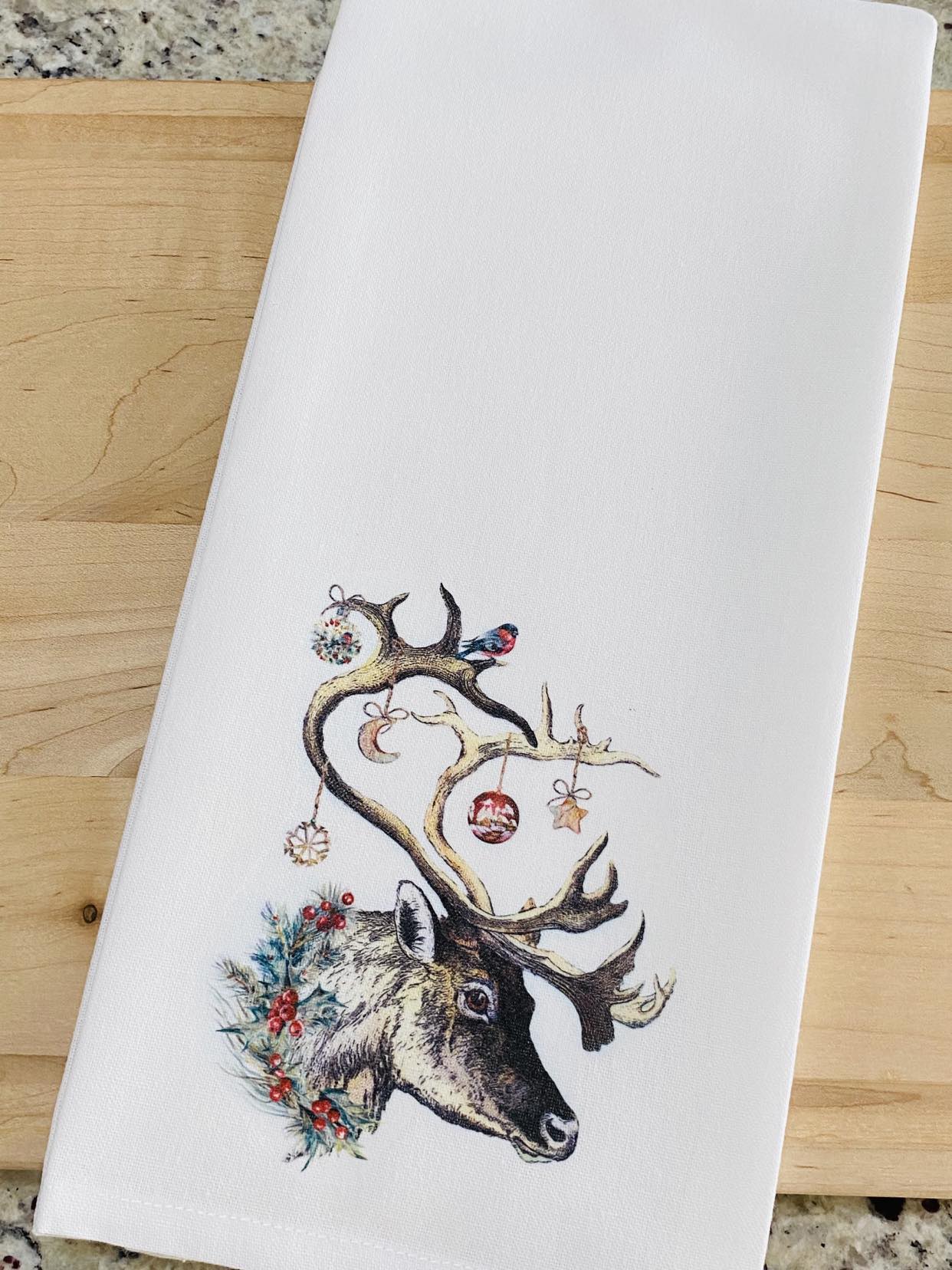 Christmas Deer Kitchen Hand Towels