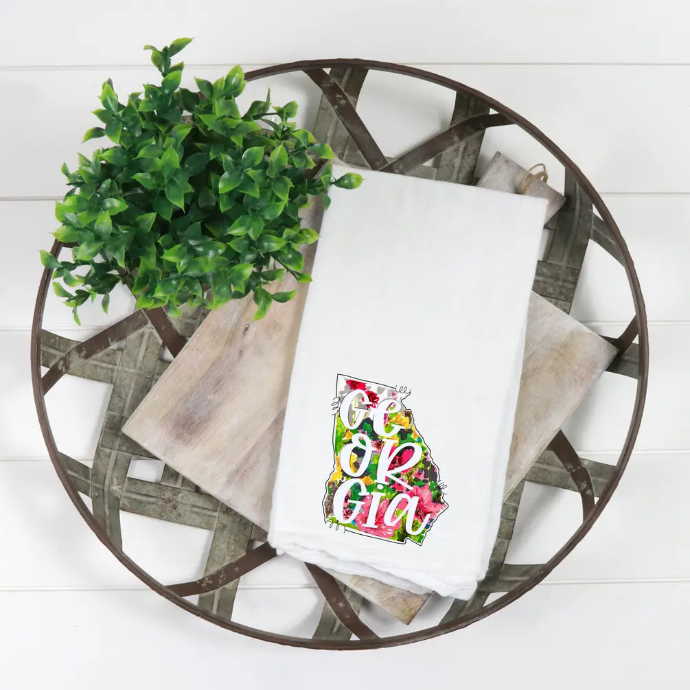 Floral State Kitchen Towel (Multiple States)