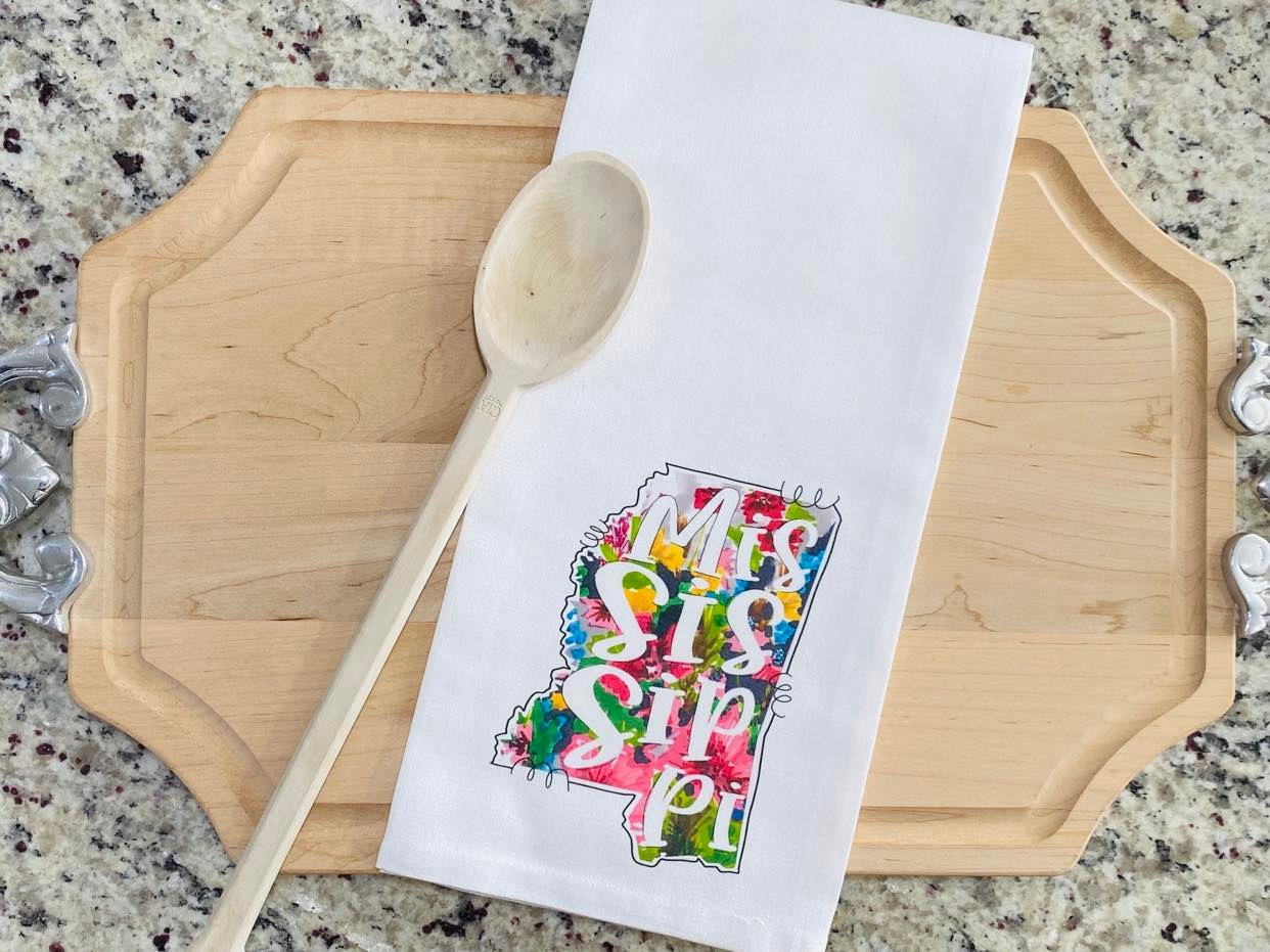 Floral State Kitchen Towel (Multiple States)