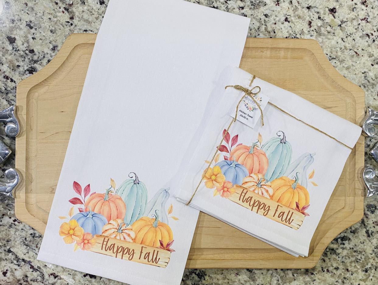 Happy Fall Pumpkins Kitchen Towel