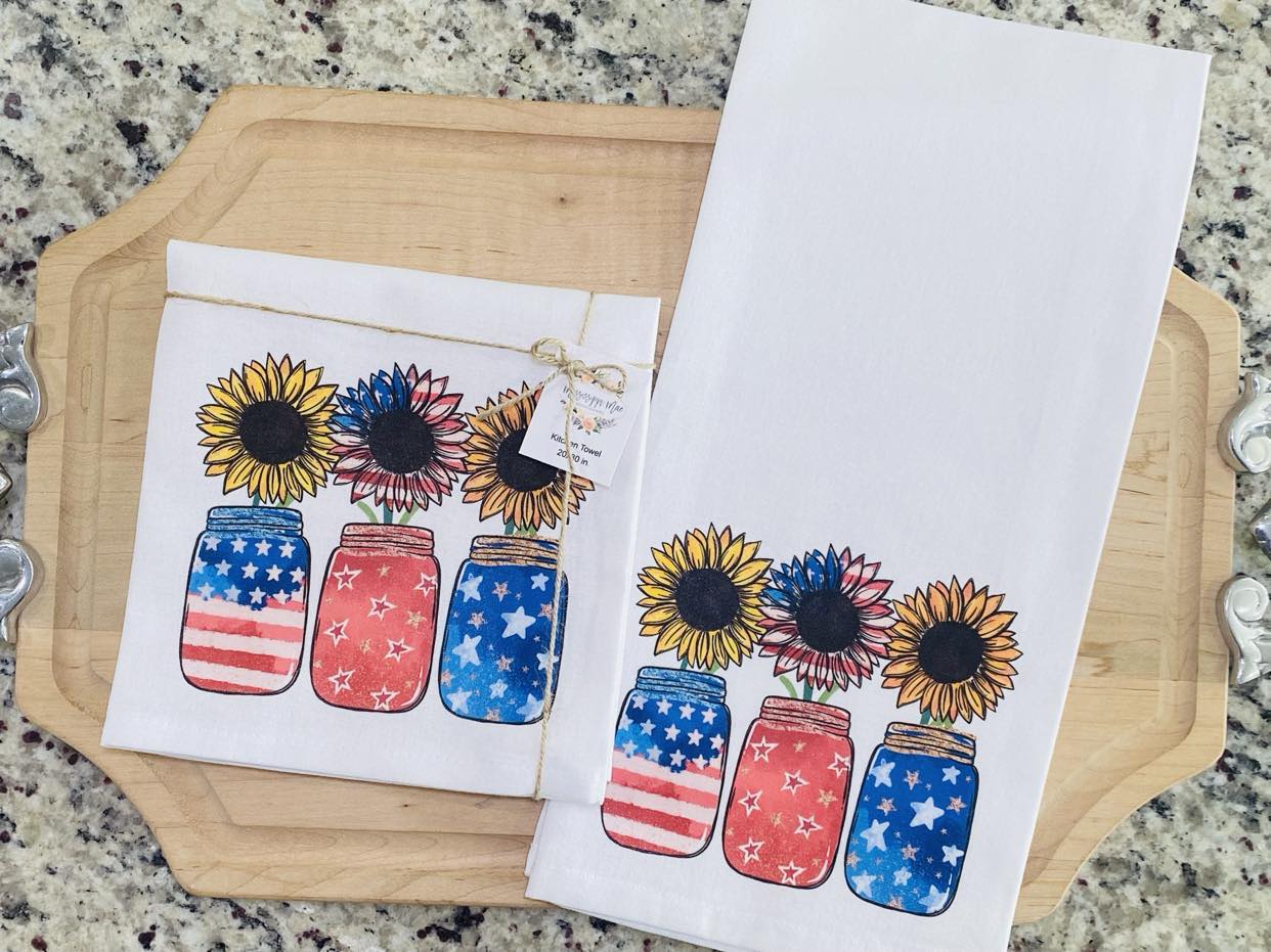 Patriotic Sunflowers Towel