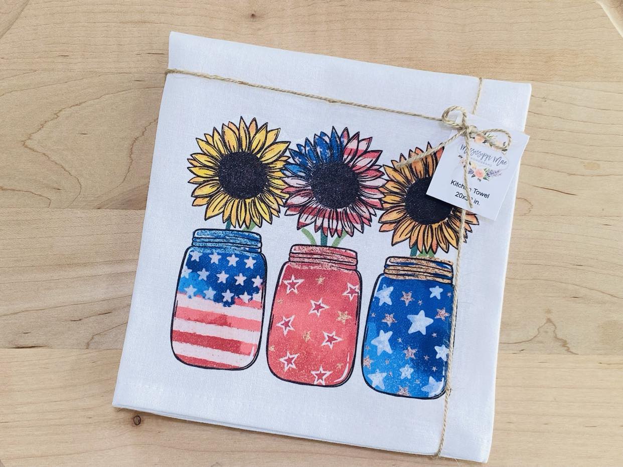 Patriotic Sunflowers Towel