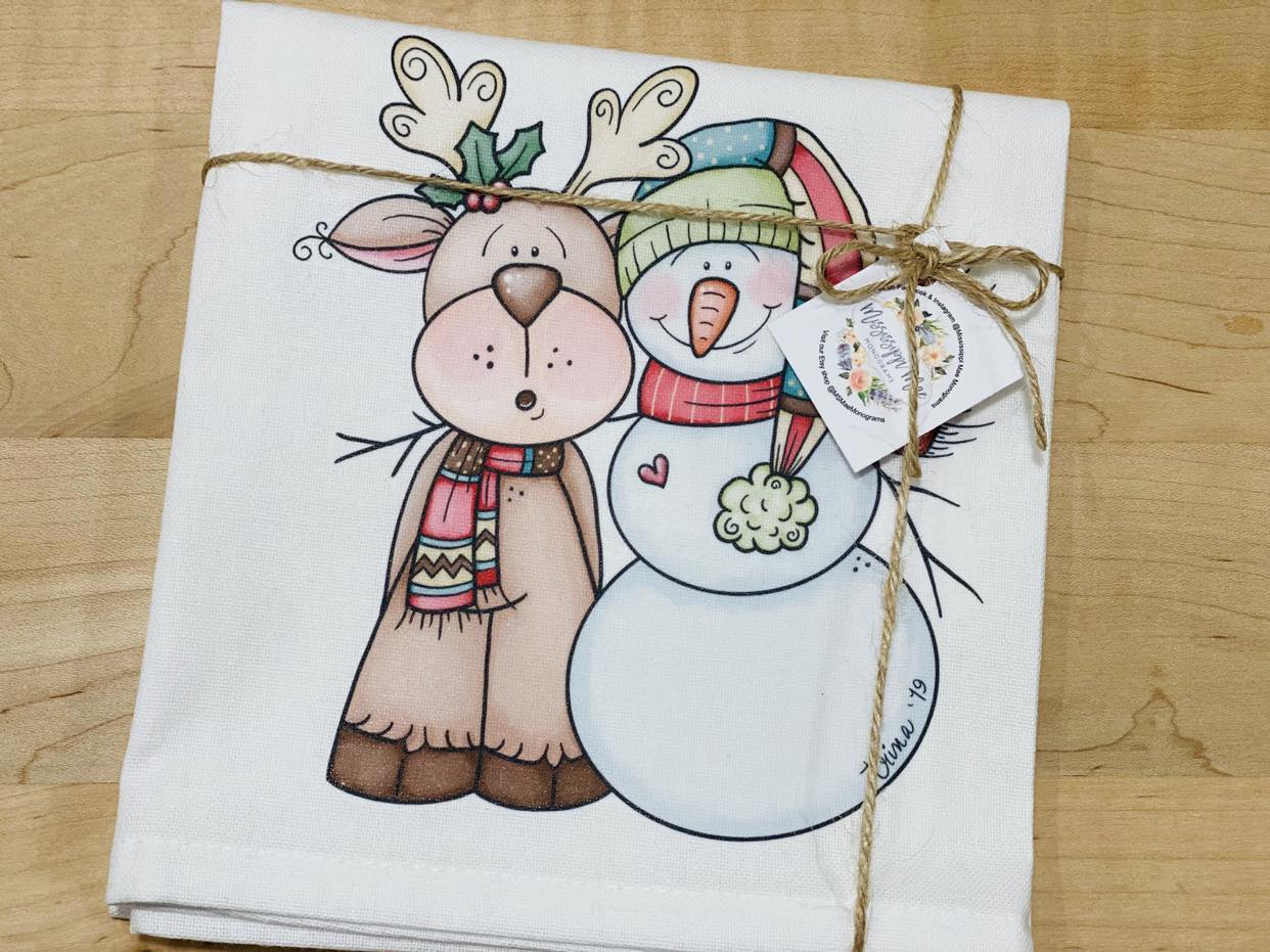 Reindeer Snowman Towel