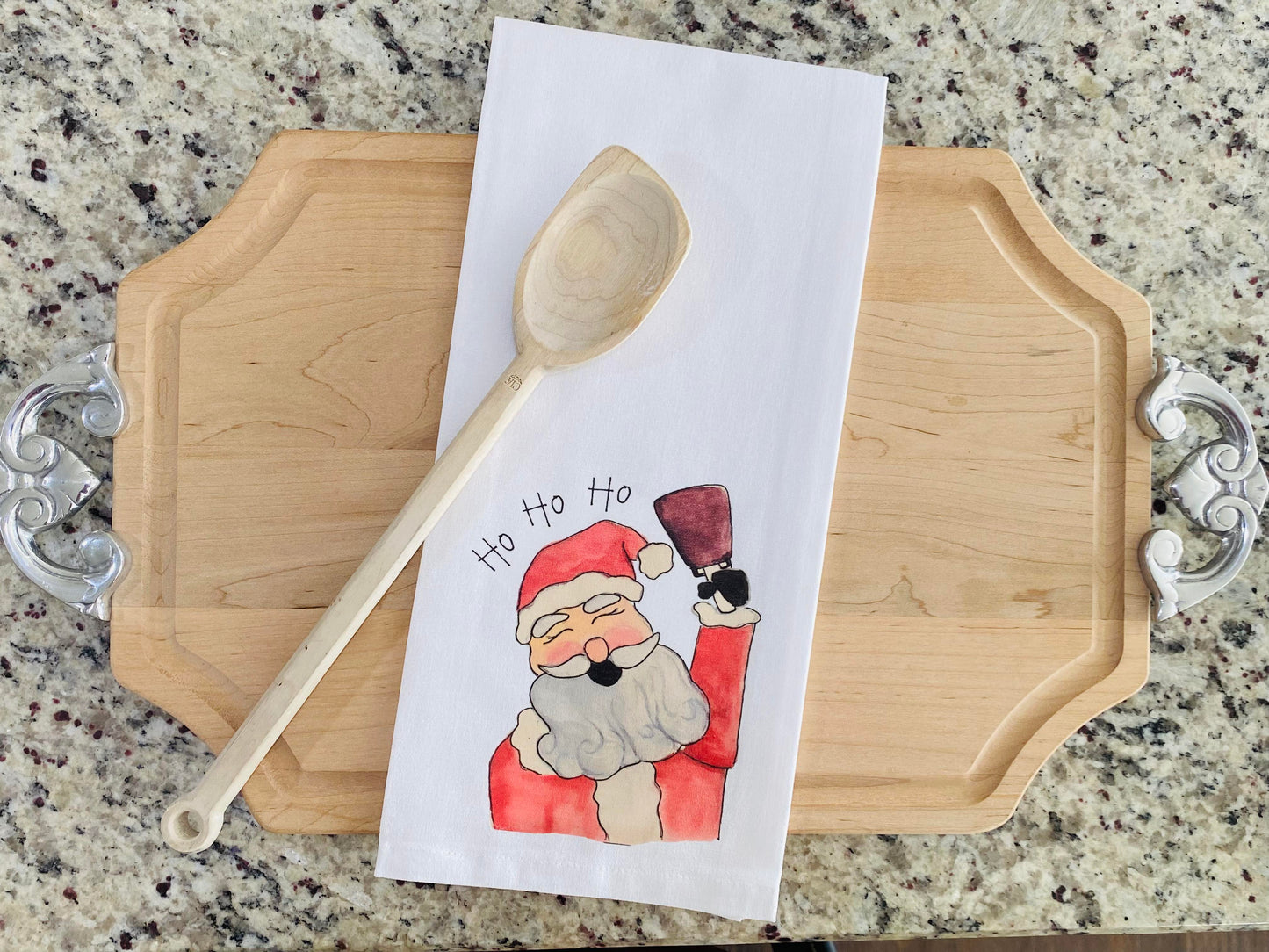 Cowbell Santa Kitchen Towel