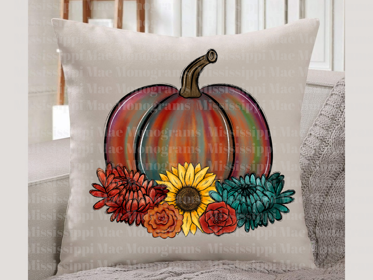 Floral Fall Pumpkin