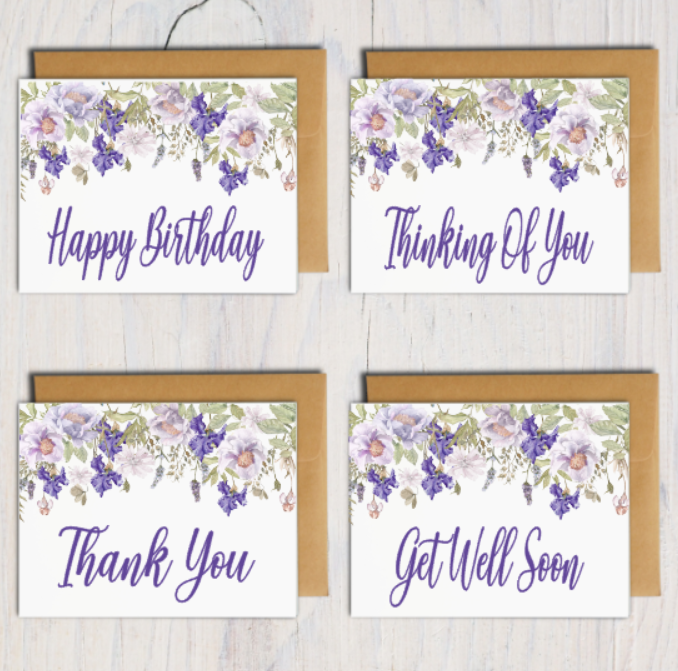 Assorted Greetings Note Cards (Set of 12)