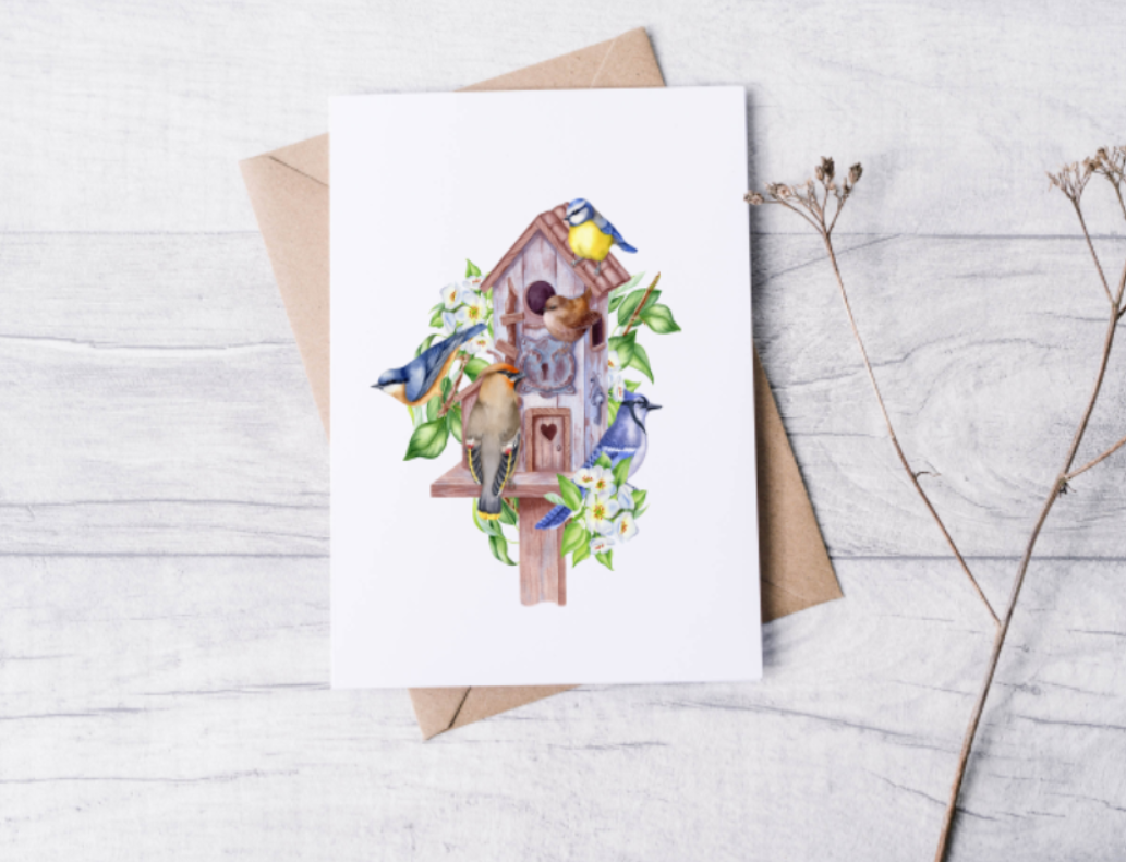 Birdhouse Note Cards (set of 12)