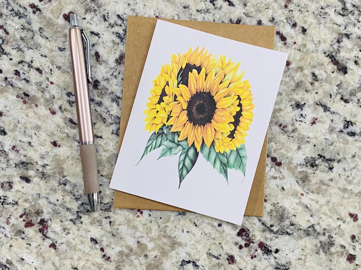Sunflower Note Cards (Set of 12)