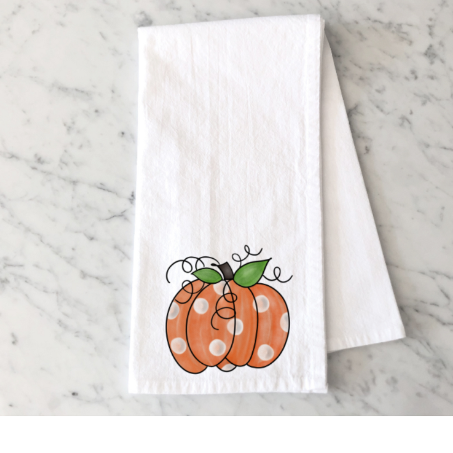 Polka Dot Pumpkin Kitchen Towel
