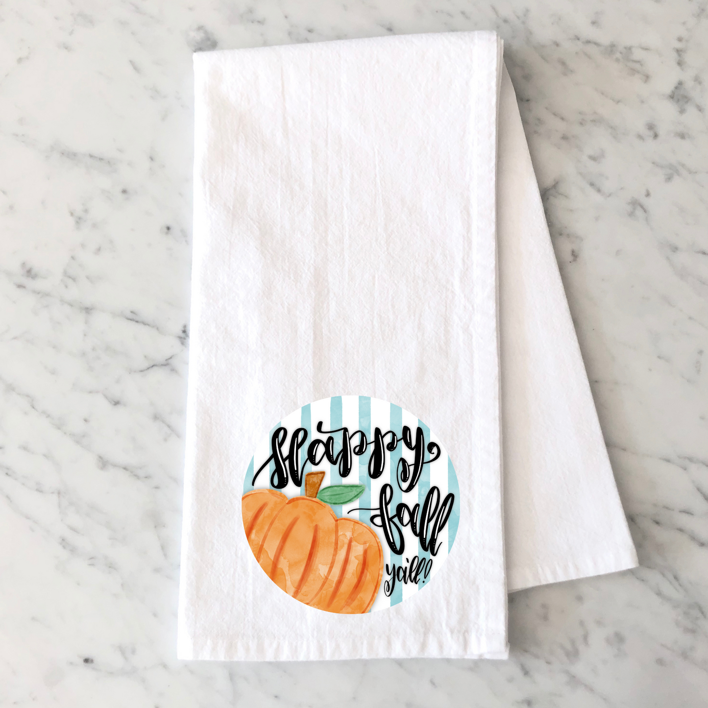 Round Happy Fall Kitchen Towel