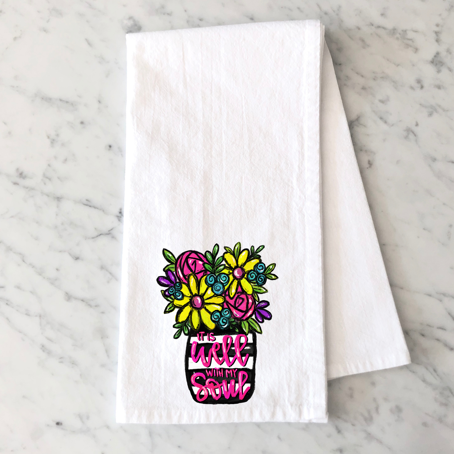 It Is Well Vase Kitchen Towel