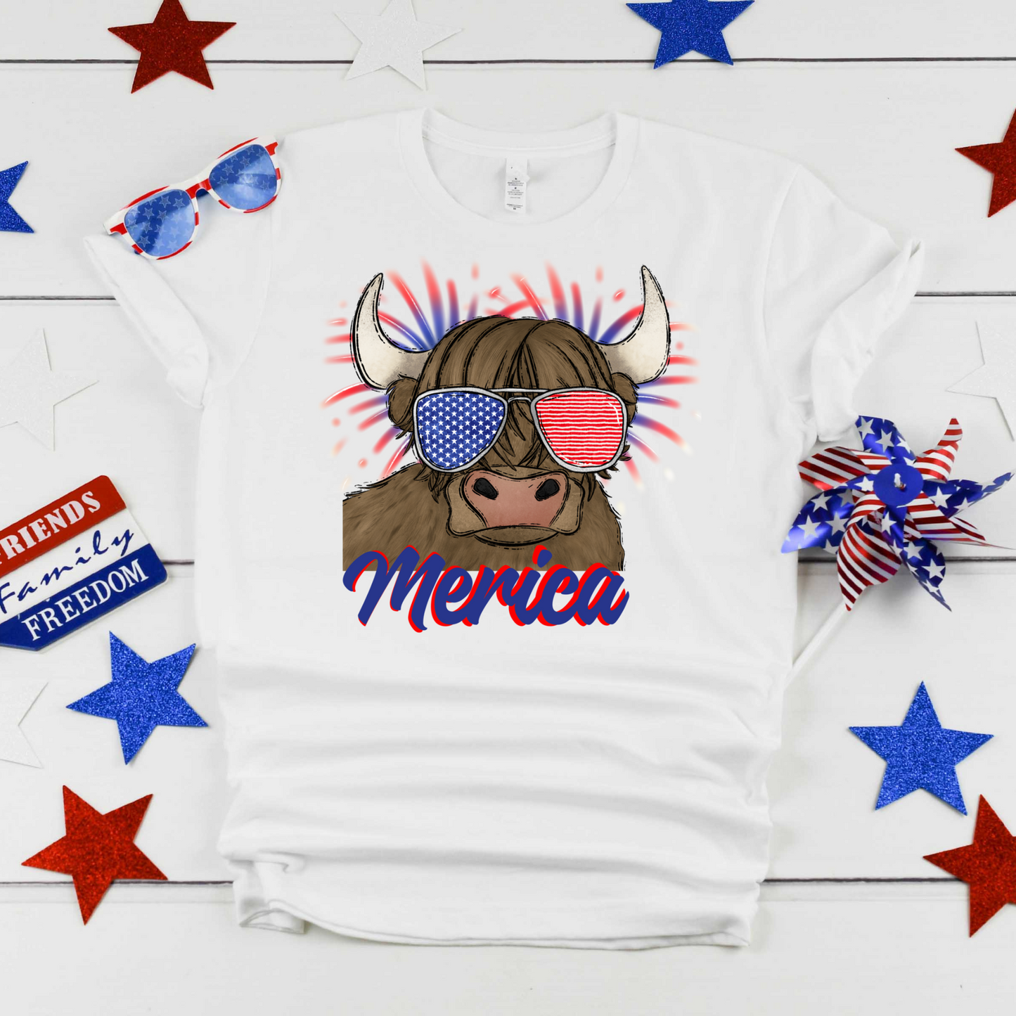 Patriotic Highland Cow