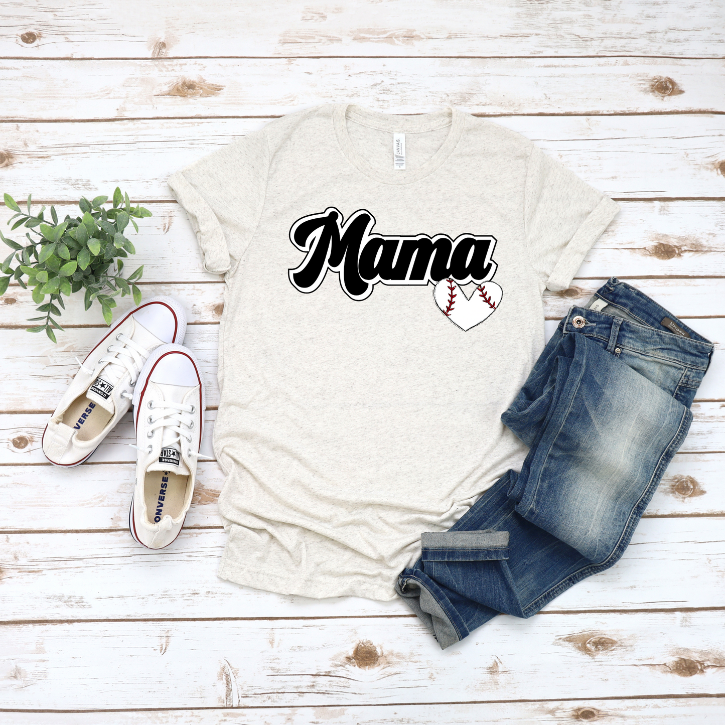 Mama Baseball Heart