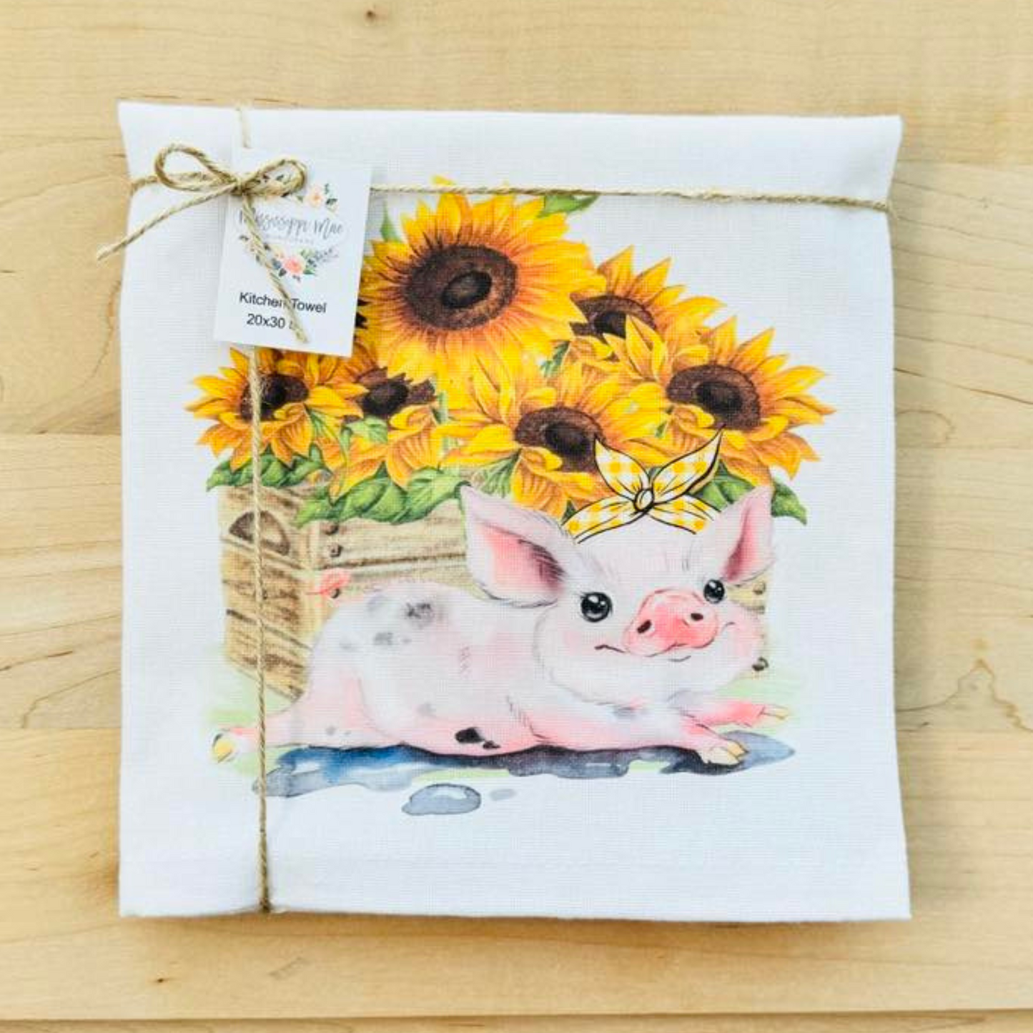 Sunflower Pig Kitchen Towel