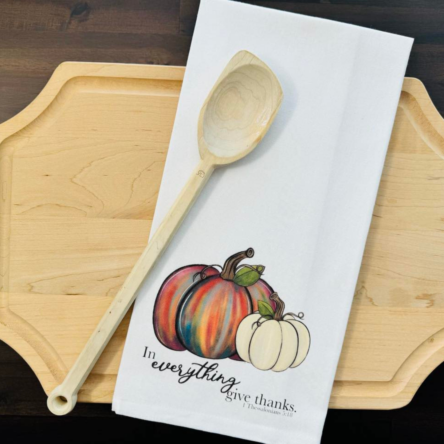 Give Thanks Pumpkins Kitchen Towel