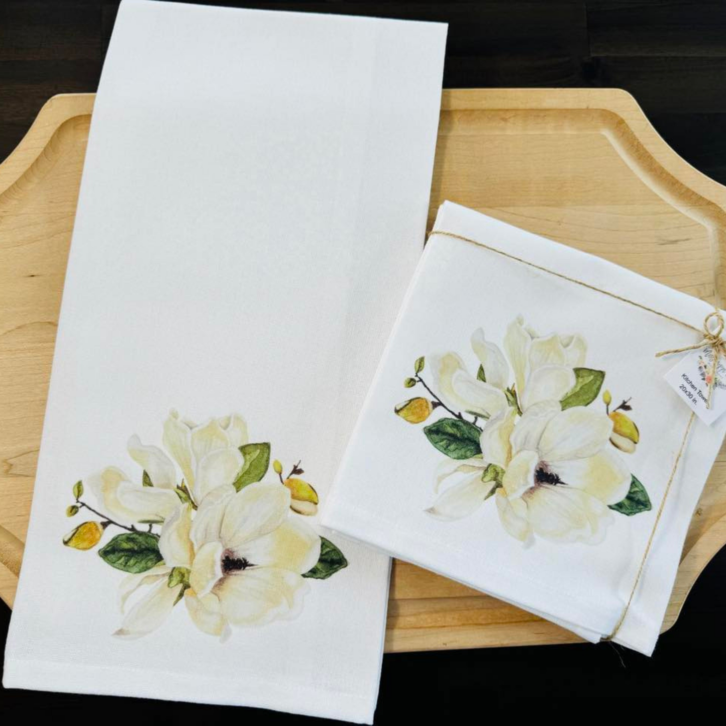 Magnolia Flower Kitchen Towel