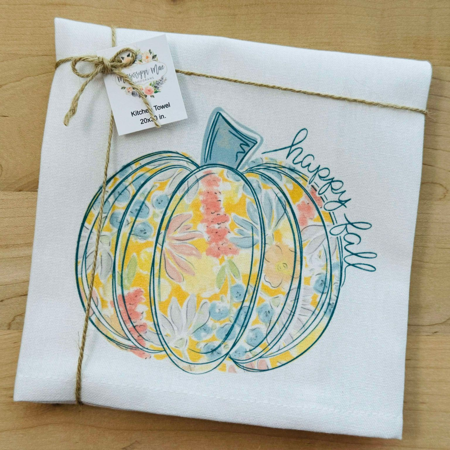 Floral Pumpkin Kitchen Towel