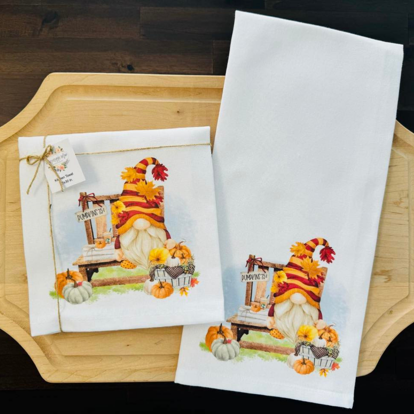 Fall Gnome Kitchen Towel