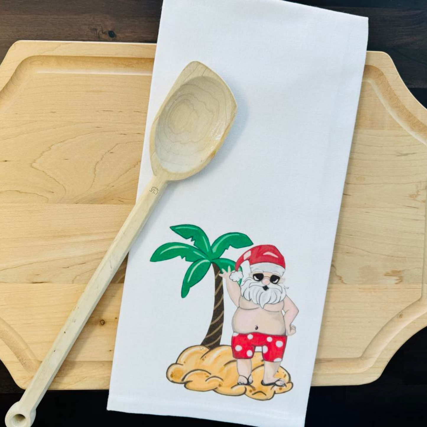 Beach Santa Kitchen Towel
