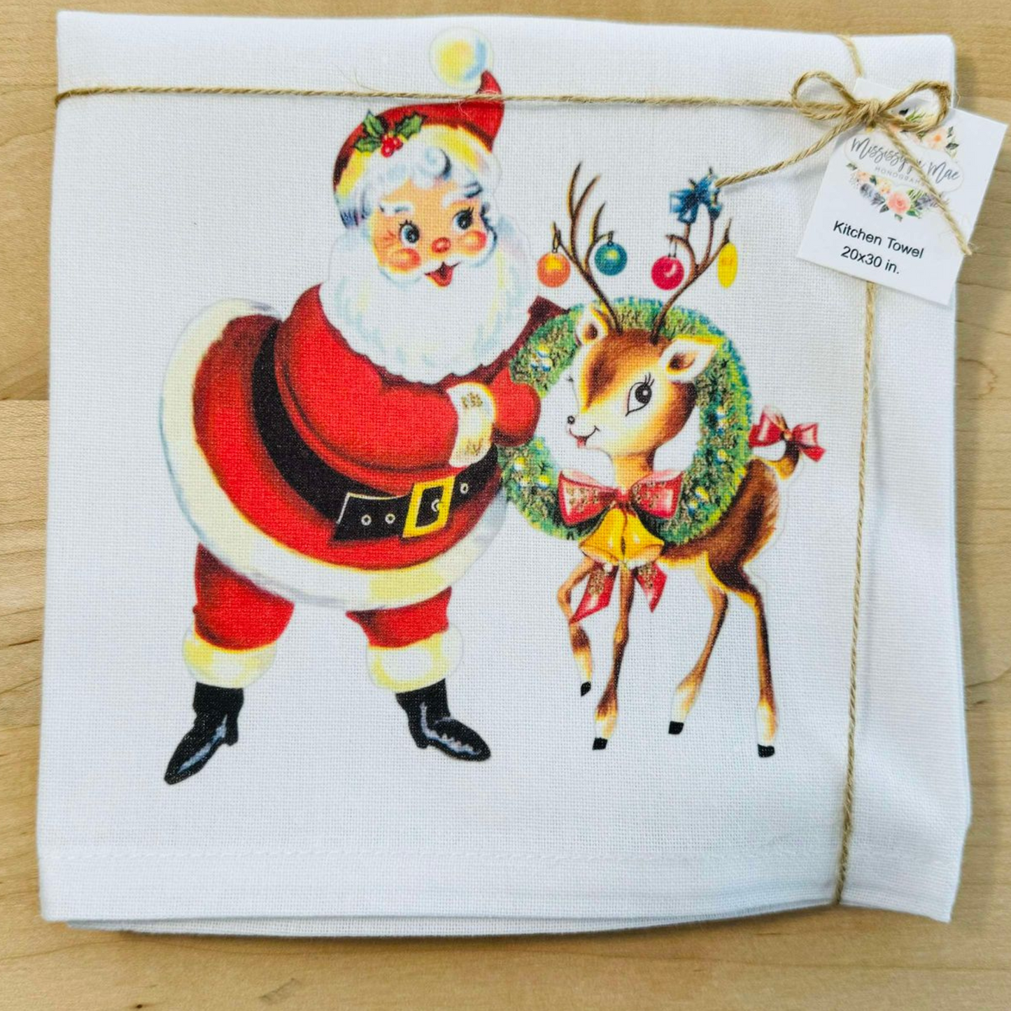 Retro Santa Kitchen Towel