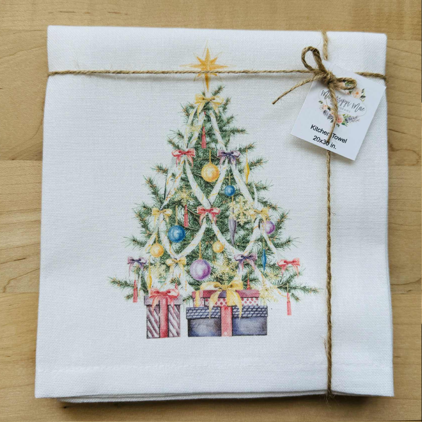Pretty Christmas Tree Kitchen Towel