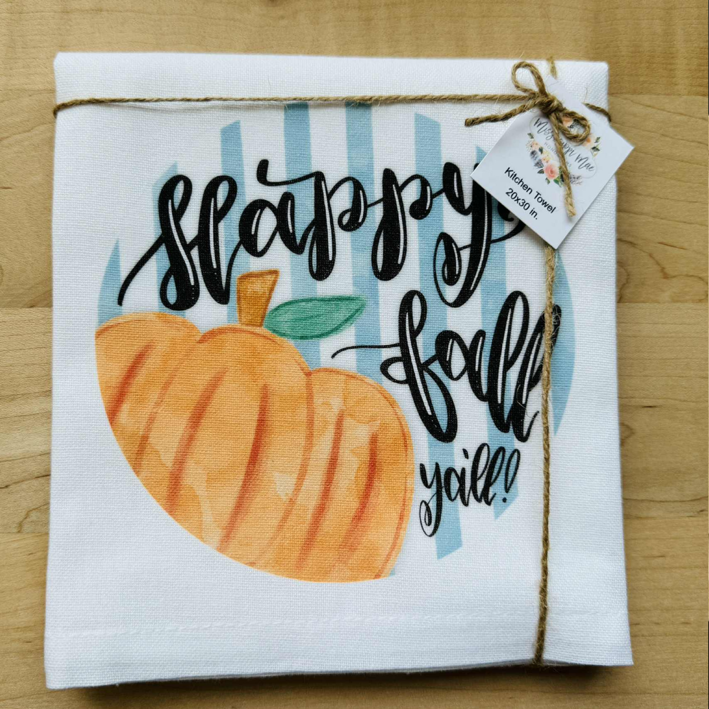 Round Happy Fall Kitchen Towel